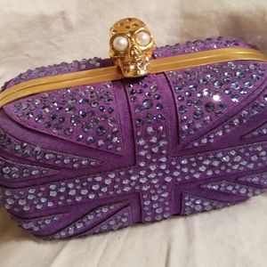 🥰🎉🌺HOST PICK!🌺🎉🥰Alexander McQueen Britannia Box Suede, Crystal Clutch